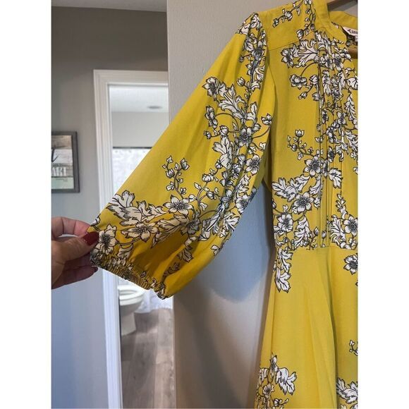 Nanette Lepore Women’s Size 12 Printed 3:4 Sleeve Shirt Dress Mustard Yellow NWT - Picture 8 of 16
